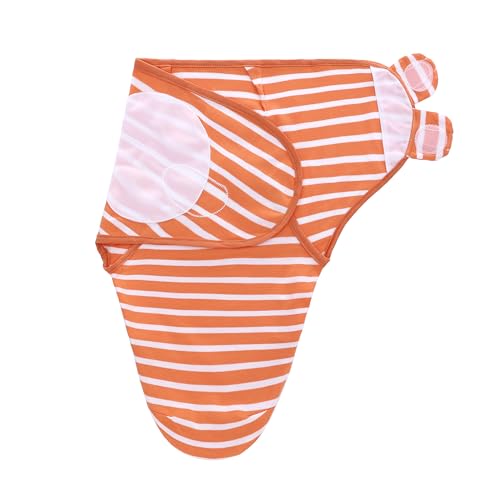 Image of LAT Swaddle Blanket with zip Baby Girl Boy-Easy Adjustable 3 Pack Infant Sleep Sack Wrap Newborn Babies 100% Cotton Sleep Bag(Orange Dinosaurs,0-3Months)