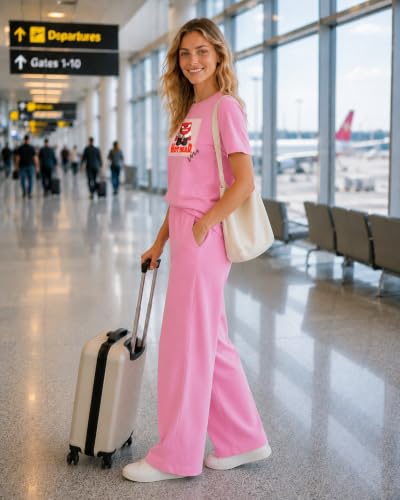Image of ELVIA Women's Pure Cotton Top and Pyjama Co-Ord Set | Hot Head Graphic Printed Night Suit | Regular Fit Half Sleeve Round Neck T-Shirt with Pajama Loungewear Sleepwear Set for Women