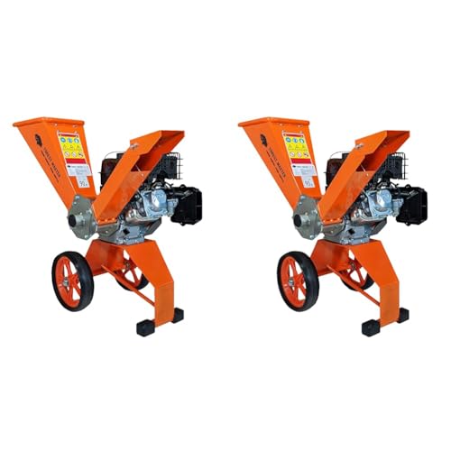Forest Master FM6DD Wood Chipper 6hp Petrol Self-Feeding, Compact & Portable - Powerful 6HP Engine (3600 RPM), Reversible Blades, Easy Storage, Chips up to 50mm (2 inches) Diameter (Pack of 2)
