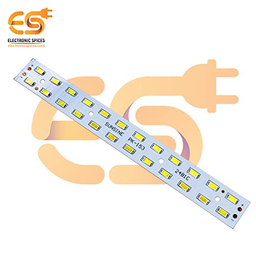 Image of Electronic Spices 12v 2a 24 Smd Led White Color Hard Strip Light Bulb Aluminum Plate