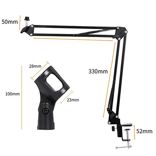Bomaite Extendable Recording Microphone Holder Suspension Boom Scissor Arm Stand Holder With Microphone Clip Table Mounting Clamp #TOP5