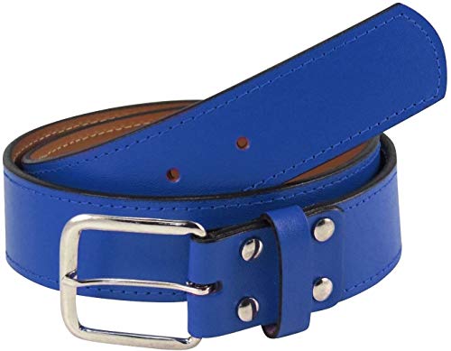 TCK Leather Sports Belt: Pro-Style Uniform Belt for Baseball & Softball (1.5) | Royal Blue Size 32