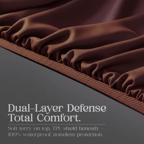 Image of Utopia Bedding 100% Waterproof and dustproof Water absorbant Premium Terry Fitted Mattress Protector (72x78 inches)