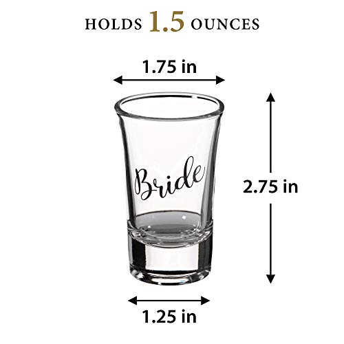 Lillian Rose Bride, Groom, Maid Of Honor, And Best Man Shot Glass Set, 4 Count (Pack Of 1), Clear #TOP1