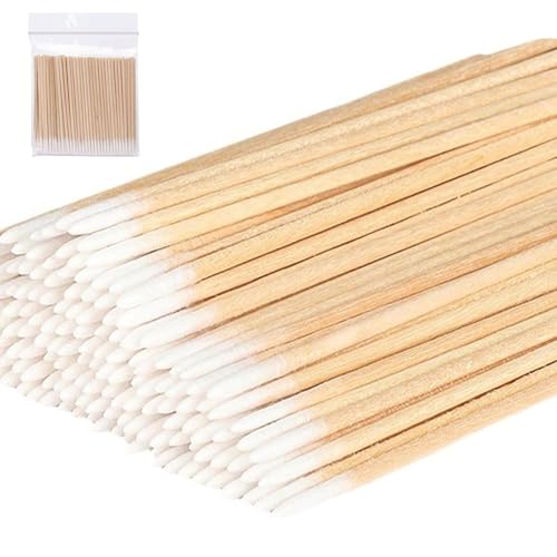 400 PCS Cotton Pointed Double Swab, 7CM Long Cotton Buds, Pointed Cotton Bud for Eyebrow Tattoo, Beauty, Makeup, Colored Nail Stitching and Precision Cleaning