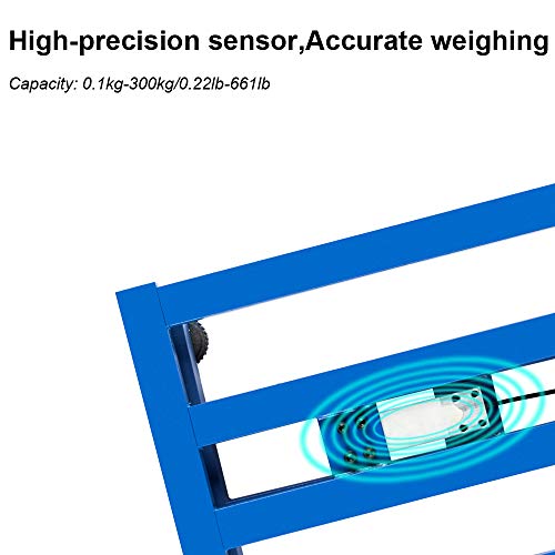 Tuffiom 660Lbs Weight Electronic Platform Scale,Digital Floor Heavy Duty Folding Scales,Stainless Steel High-Definition Lcd Display,Perfect For Luggage Shipping Mailing Package Price (Dark Blue) #TOP7