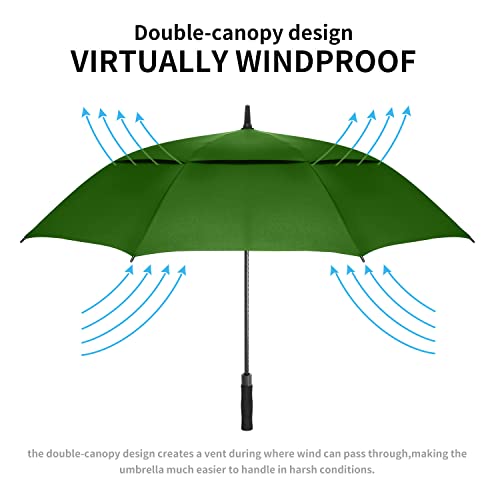 Image of MRTLLOA Automatic Open Golf Umbrella, 62 /68 Inch Extra-Large Oversized Double Canopy Vented Windproof Waterproof Stick Rain Golf Umbrellas for Men and Women
