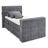 nachtstuhl holz BEREITS VORMONTIERT - Das Boxspringbett kommt bei Ihnen in wenigen Teilen an und ist mithilfe der detaillierten Aufbauanleitung mit wenigen Handgriffen montiert und nutzbar. Maße: 134 x 123 x 240 cm (B/H/T)