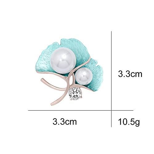 Image of Gingko Brooch Pin Corsage, Sweater Dress Shawl Classy Jewelry Accessory Decor for Wedding Birthday Party Christmas Gift (Blue)