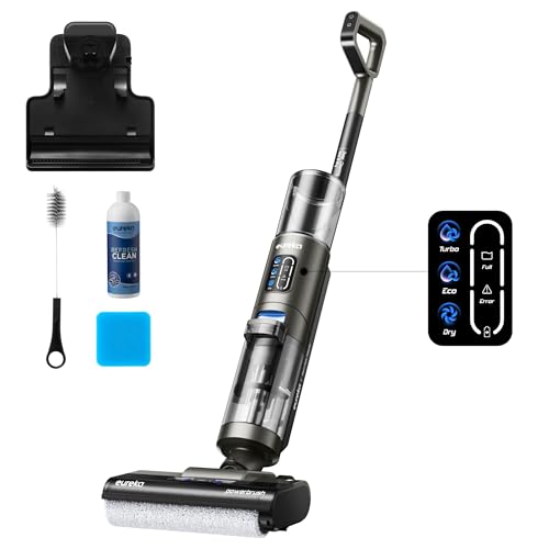 Eureka Cordless Wet Dry Vacuum Cleaner Self Cleaning Vacuum and Mop Combo, Good for Hard Floors Pet Hair Sticky Messes, RapidWash NEW430BL, Blue Blue RapidWash NEW430BL