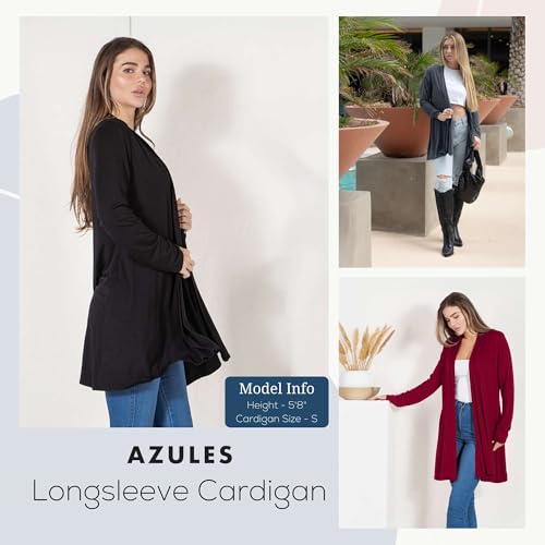 Azules Lightweight Cardigan for Women - Open Front, Flowy, Longer Length & Stylish - Long Sleeve Womens Cardigan Light Jacket2