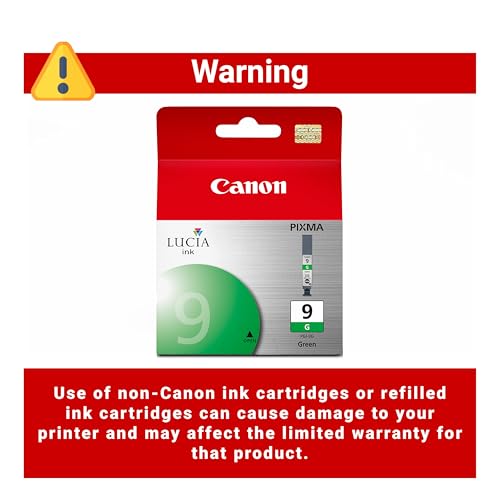 Image of Canon PGI-9 Genuine Green Ink Tank, Compatible with Pro9500, and Pro9500 Mark II Printers
