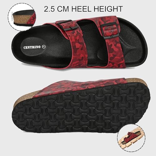 Image of Centrino Men's Berkin-Style Slip-On Sandals | Open Toe Design | Soft PU Footbed | Lightweight & Comfortable | Arch Support | On-Grip Sole | Casual Outdoor Wear (9213)