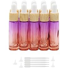 10Pcs Eye Dropper Set, 10ml 1/3oz Purple Orange Gradient Thickened Glass Bottles with Funnels & Droppers, Sample Vials for Essential Oils Perfumes