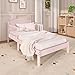 Dream On Me Sydney Toddler Bed with Low Floor Design, 2 Safety Guard Rails, Sturdy Wooden Slat Support, Durable New Zealand Pinewood, Baby Safety Alliance & Greenguard Gold Certified - Blush Pink