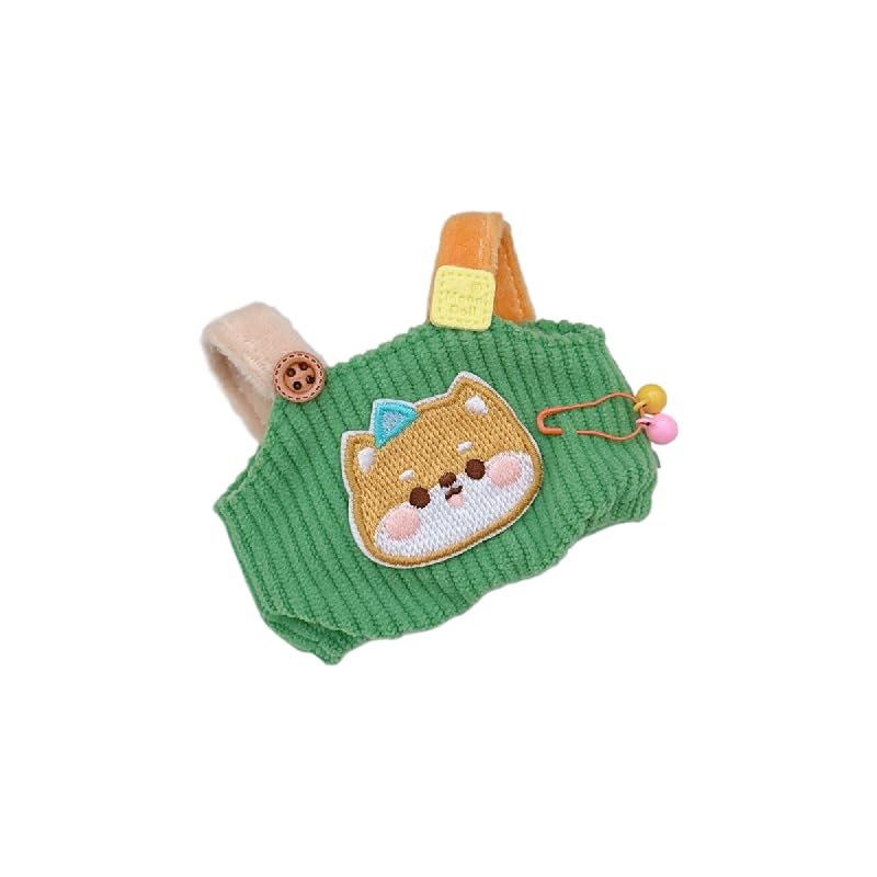 Juego de ropa de muñeca Labubu de 17 cm para accesorios de labubu de 17 cm, no solo ropa de muñeca (1 mameluco verde profundo)