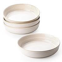 Seyatoo 8" Pasta Bowls Set of 4, Salad Bowl, Ceramic Dinner Plates and Bowls for Kitchen, Large Serving Bowl Dishes for Ramen, Noodles, Soup, Cereal, White