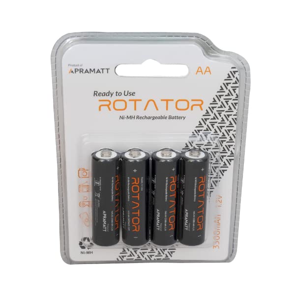 Image of VHC APRAMATT Rechargeable AA 3300mAh (4Pcs Batteries) Pre-Charged, Ready to Use Battery