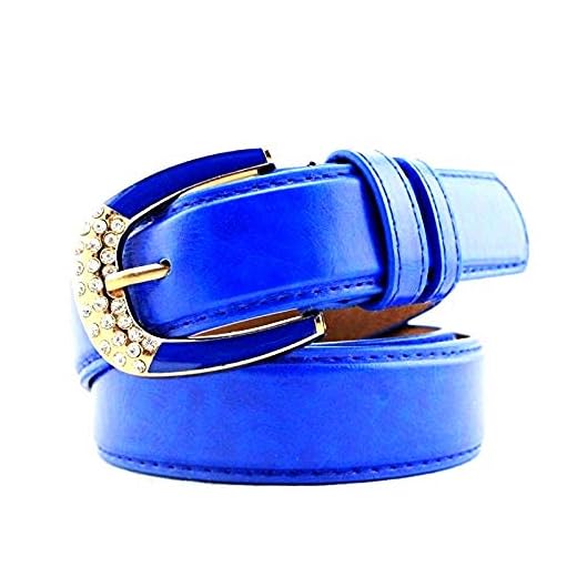 Inception Pro Infinite Cinturón para mujer - azul eléctrico - para jeans - piel sintética - hebilla de diamantes de imitación syq - 136