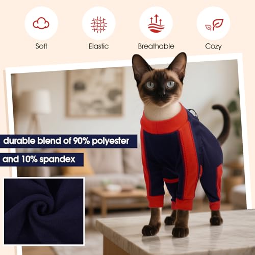 Ropa para gatos HMJGDZG postoperatoria que evita el desprendimiento de pelo en casa 6
