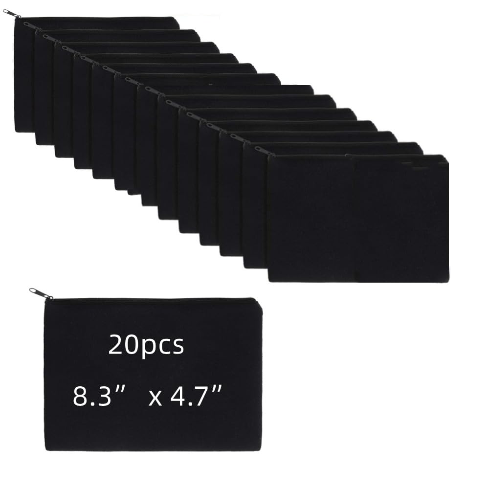 30 Astucci Tela Vuoti 12x21cm - Borsette Per Trucco, Scuola O Viaggi, Con Cerniera - Foto 12