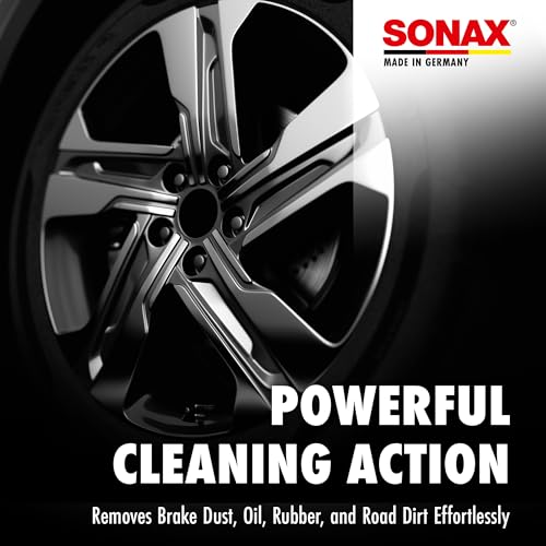 SONAX Xtreme Wheel Cleaner – 500mL Acid-Free Rim Cleaner for Steel, Alloy, and Chrome Wheels – Removes Stubborn Brake Dust and Road Grime with Fresh Citrus Scent