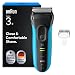 Braun Rasierer Herren Elektrisch Series 3+, Rasierapparat, 3040si, Blau