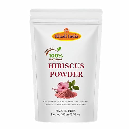 Image of Khadi 100% Herbal Pure Amla Reetha Shikakai, Bhringraj and Hibiscus for Hair |Hibiscus Powder /gudhal powder /gudhal fool powder (Pack of 5,50g each,Total 250g Pack)