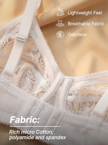 Image of INKURV Full Coverage Net Bra for Women Cotton| Comfortable Minimizer Bra for Heavy Breast Bra for Big Busts| Sag Lift Support Bra
