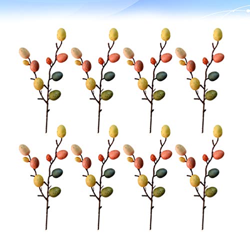 Amosfun 8 Ramos Colheita de Flores de de Páscoa Coloridos Enfeites de Árvores de Páscoa de Plástico