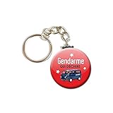  Porte Clés Chaînette 3,8 centimètre Gendarme qui déchire Idée Cadeau Accessoire Anniversaire Noël Remerciement Fête