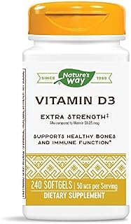 Nature's Way Vitamin D3 Extra Strength; 2000 IU per serving; 240 Softgels
