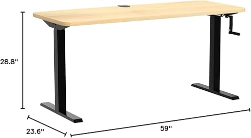 Vista 35 de VIVO DESK-KIT-MB7C - Escritorio manual de pie de altura ajustable de 71 x 30 pulgadas, parte superior de madera clara, marco negro, estación
