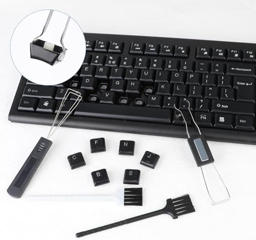 2PCS Keycap Puller and Switch Puller with 2PCS Keyboard Brush, Keycap Remover Switch Puller Mechanical Stainless Steel Keyboard Remover Keyboard Cleaning and Fixing Tool for Mechanical Keyboard - 5