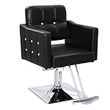 OmySalon Hair Salon Chair Hydraulic Barber Chair for Home Barbershop Black, Braiding Chair for Hair Stylist Heavy Duty, Styling Hairdressing Beauty Spa Equipment