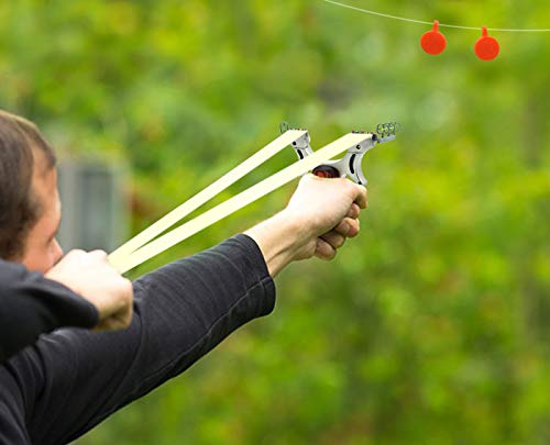 Slingshot, Professional Slingshots Set, High Velocity Powerful Slingshots For Hunting, Adult Outdoor Slingshot, Stainless Steel Velocity Catapult Slingshot With 3 Rubber Bands And 50 Slingshot Ammo #TOP5