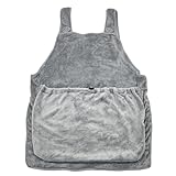 Pet Plush Carrier Apron with Adjustable Sleeping Bag Hands Free Sling Holder Cat Carrying Bonding Pouch for Small Dogs and Cats (Dark Gray)