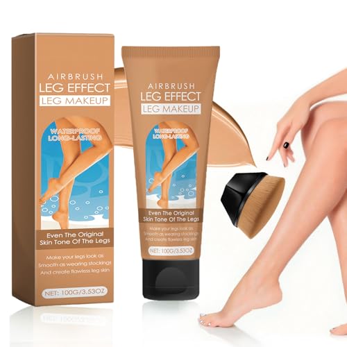 ​Waterproof Leg Makeup No Transfer - Body Scar & Leg Vein Cover Up for Black Skin, Tattoo Concealer for Varicose Veins (Wheat colored).