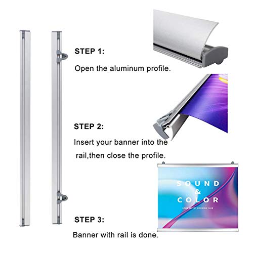 Poster Hanger Banner Frame Aluminum Material For Wall Home Decor Wall Art,Matt Silver(48 Inches Wide) #TOP3