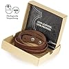 Simaru Lederarmband Herren aus Premium Leder Made in Germany, Männer Armband größenverstellbar in schwarz, braun oder Hellbraun (Braun) #2
