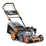 VonHaus Petrol Lawnmower 171cc – Self Propelled Lawn Mower for All Types of Grass/Gardens – 60L Collection Bag, 51cm Working Width, 8 Height Settings