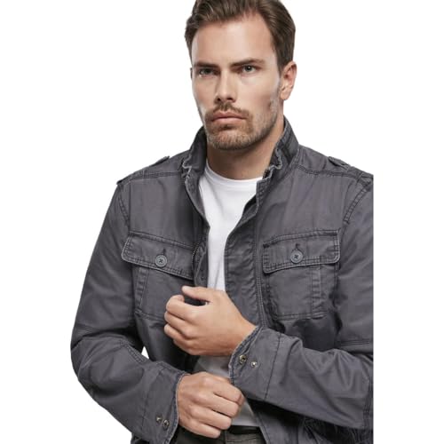 Image of Men's Stylish Weatherproof Active Everyday Outdoor Field Jacket with Stand-up Collar & Concealed Hood
