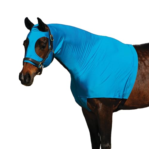 Dura-Tech 3/4 Zip Horse Slicker Hood | Ultimate Mane Control for Equestrian Success | Lightweight Design for Comfort and Flexibility | Color Turquoise | Size Large