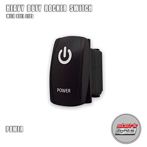 Power - Blue - Laser Etched Toggle Switch 20A 12V - Vertical Rocker Switch 5-Pin Dpst #TOP5