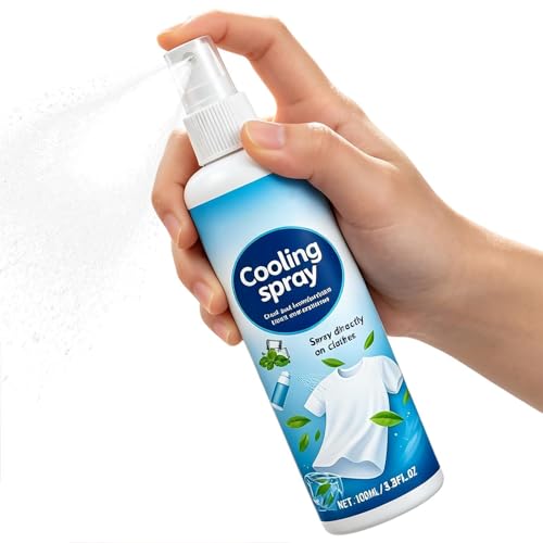 Spray chłodzący do ciała, 100 ml, nawilżający, nie klei się, chłodzący w przypadku uderzeń gorąca, do ubrań, podróży, kojącego, uprawiania sportu, fitnessu, dla mężczyzn i kobiet