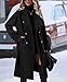 OPCAKM Women's Winter Wool Blend Pea Coat Double Breasted Notch Lapel Long Trench Coat(Black-S)