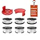 Rivershine GE-CT 18/28 Li Rasentrimmer Fadenspule Kompatibel mit Einhell GE-CT 18/28 Li, GE-CT 18/28 Li TC, und GE-CT 18/260 Li Akku-Rasentrimmer(6 Spulen+ 2 Trimmerabdeckung)