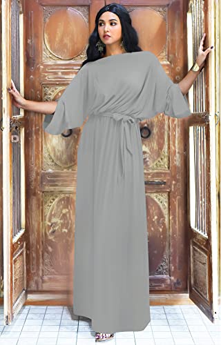 Image of KOH KOH Womens 2026 Flowy Formal Batwing Sleeve Evening Casual Gown