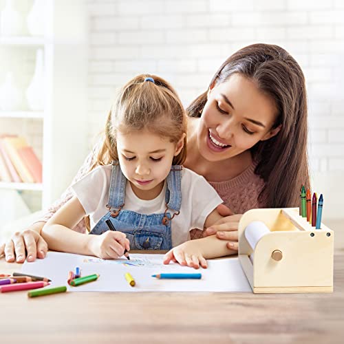 Beright Wooden Tabletop Paper Roll Dispenser, Not With Paper, Suitable Size For 11.8" Width Paper Rolls, Desktop Solidwood Easel For Kids Drawing And Writing #TOP6