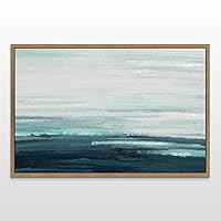 Framed Canvas Wall Art Abstract Ocean Seascape Canvas Prints Home Artwork Decoration for Living Room,Bedroom - 16x24 inches